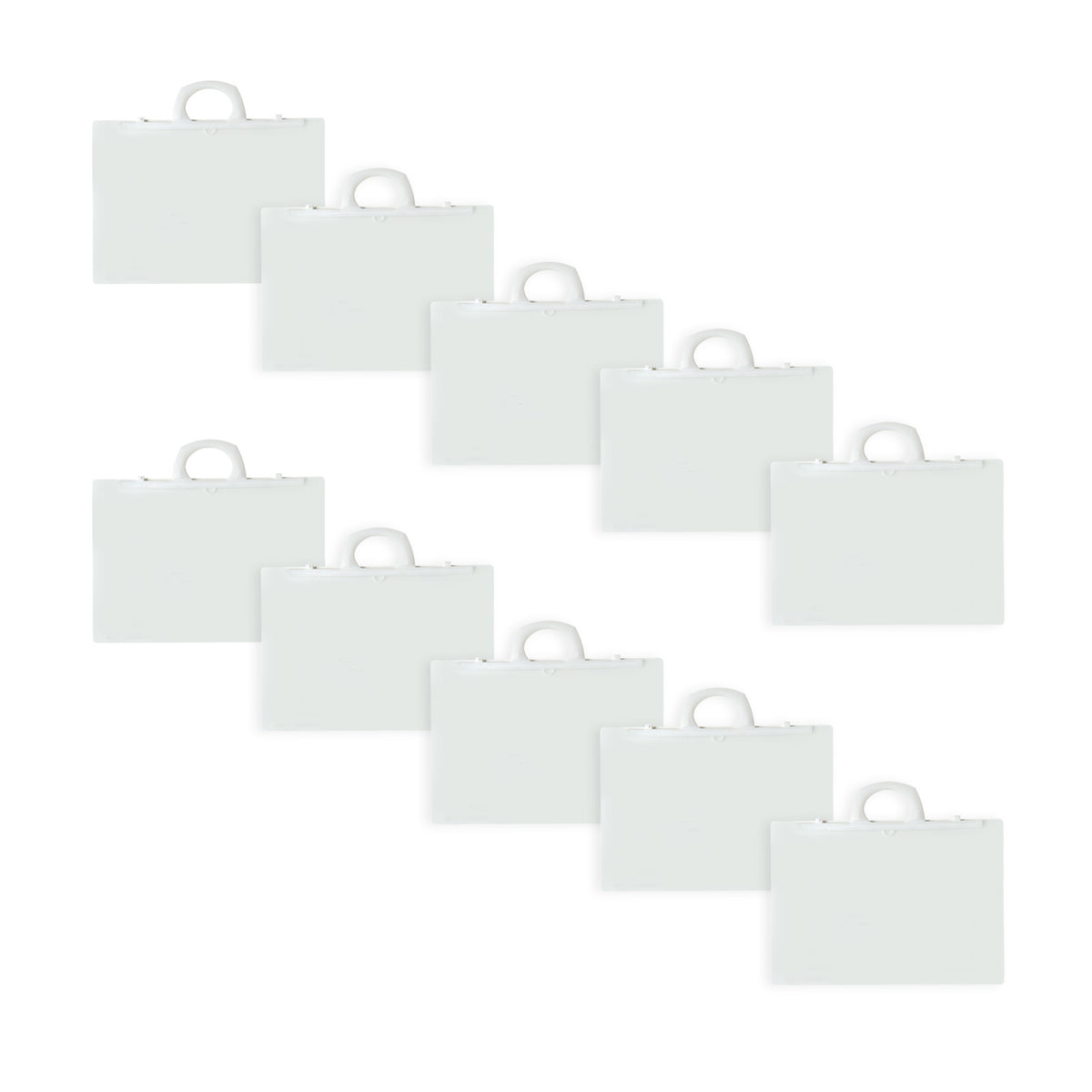 Pack of 12 A4+ Clear Carry Folders– 180 Micron Poly Wallet with Handle & Clip Lock for Documents and Artwork