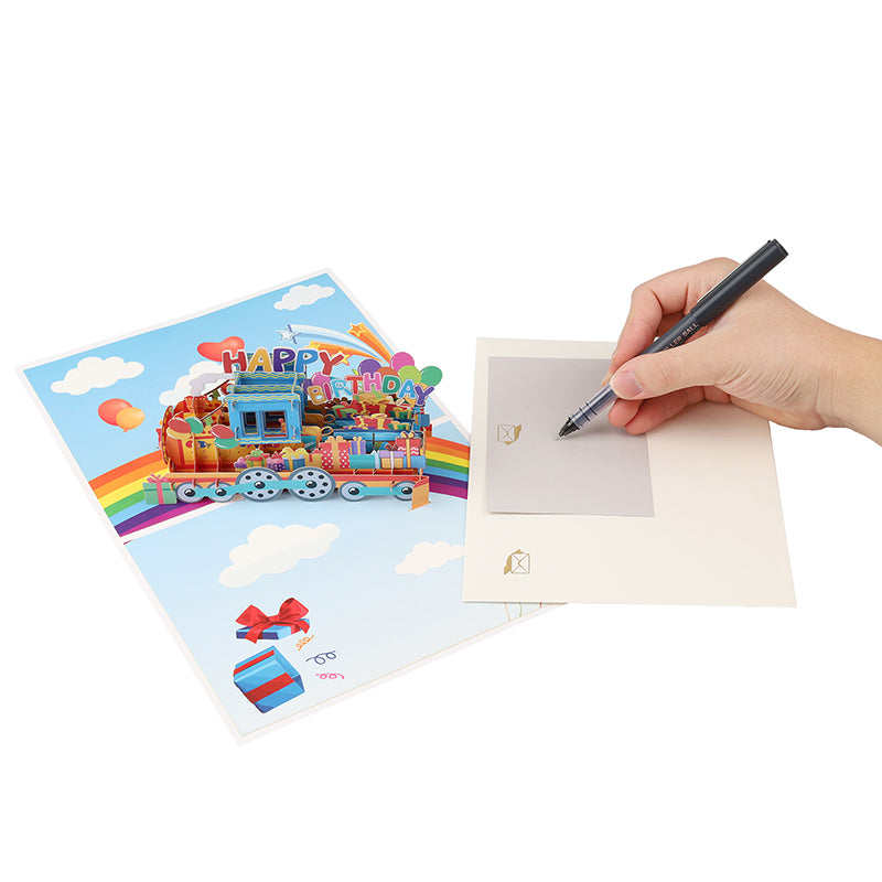 Party on Track 3D Pop Up Train Birthday Card
