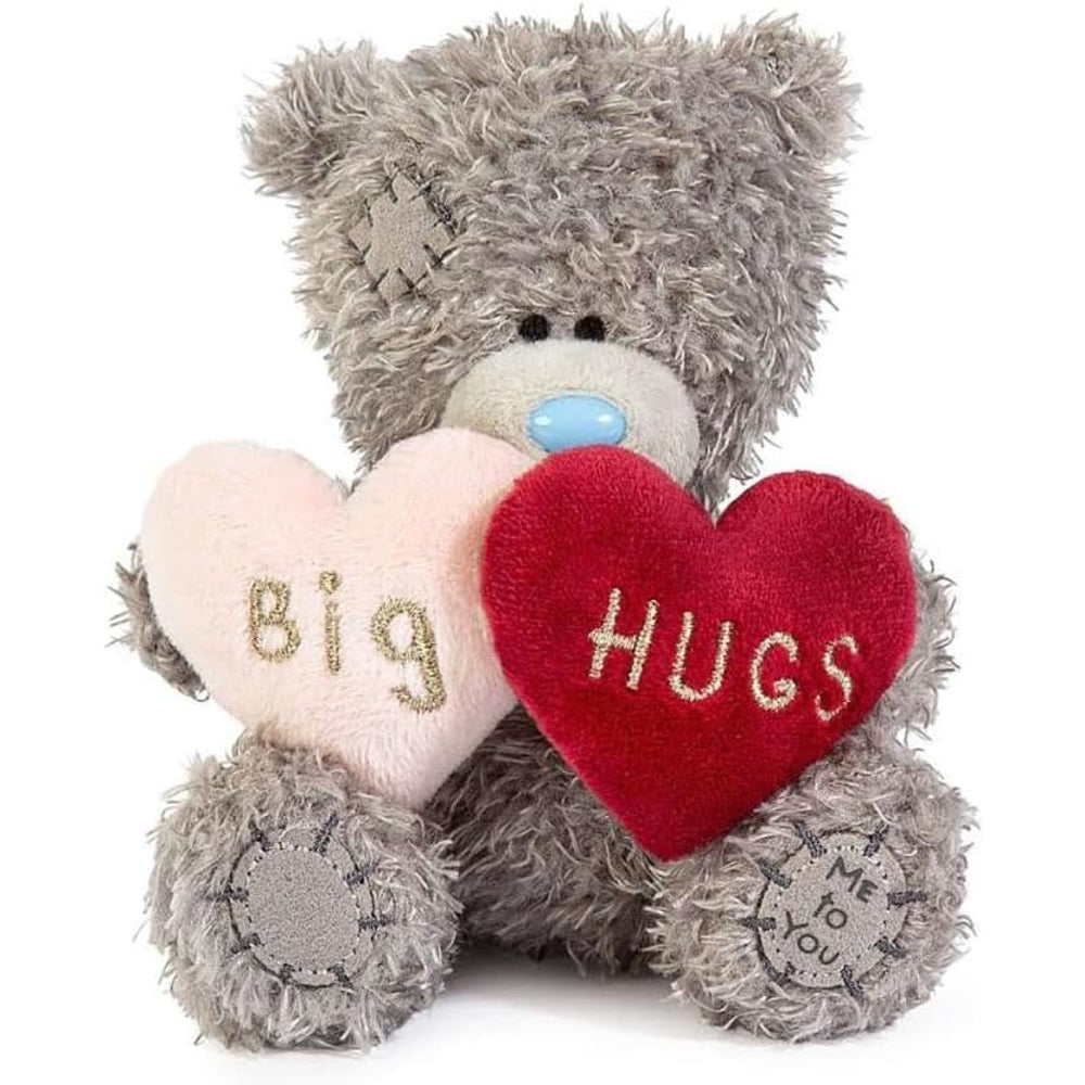 Me to You Tatty Teddy Plush 10cm High Big Hugs Bear With Padded Faux Fur Hearts Official Collection