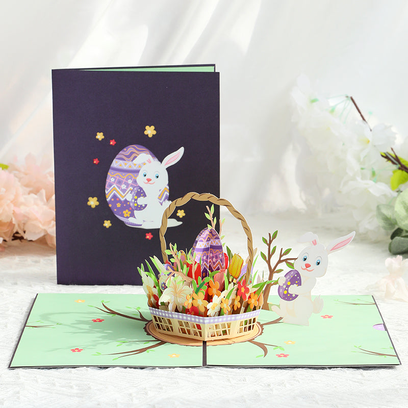 Bunny’s Basket of Cheer 3D Pop Up Easter Card