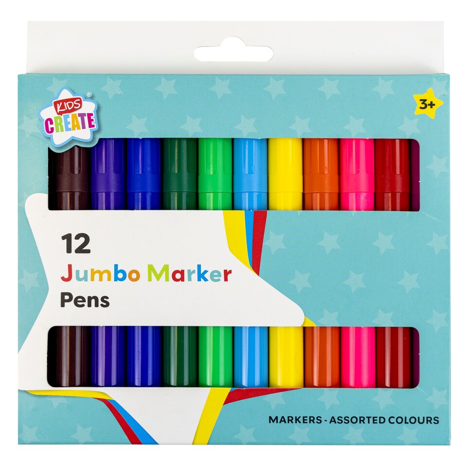 Pack of 12 Kids Create Jumbo Marker Pens
