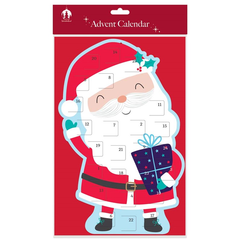 Christmas Large Standing Die-Cut Santa Design Advent Calendar