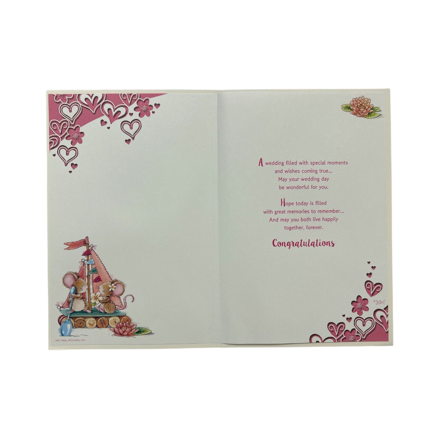 On Your Wedding Day Yacht and Hearts Congratulations Card