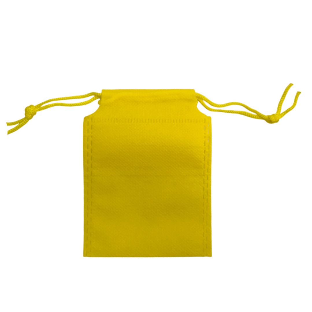 Pack of 100 Yellow Coloured 12x9cm Non-Woven Drawstring Bags