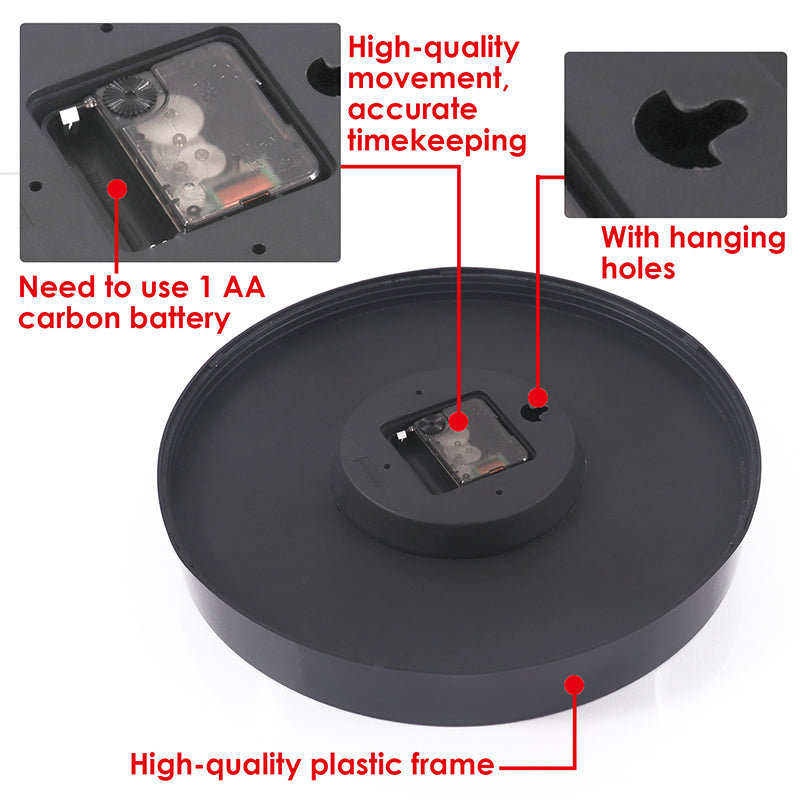 12" Plastic Shell Quartz Classroom Office Home Clock