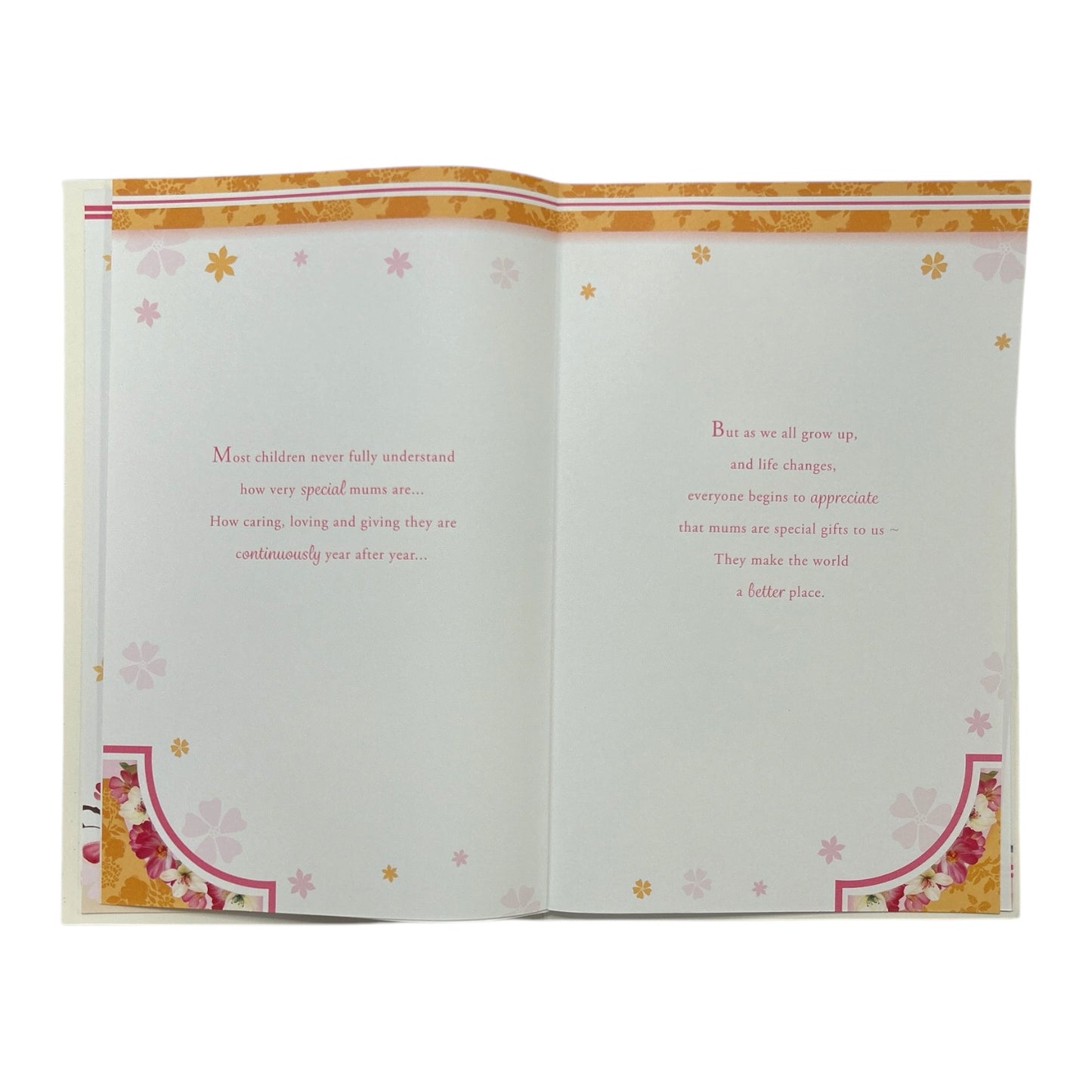 For A Special Mum 8 Pages Insert Luxury Gold Mother's Day Card