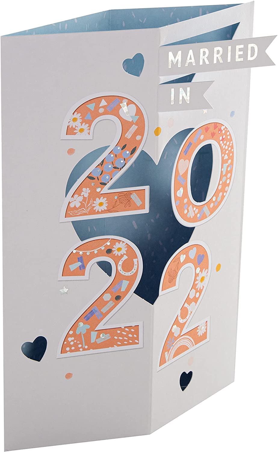 Multicolored 3D Cube Design Congratulations Wedding Card for 2022 {DC}