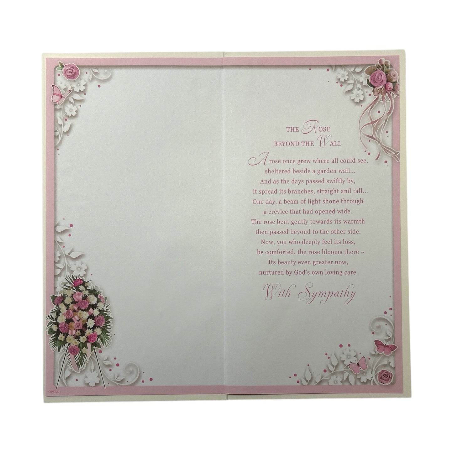 On The Loss of Your Nan Embossed Flowers Design Sympathy Opacity Card