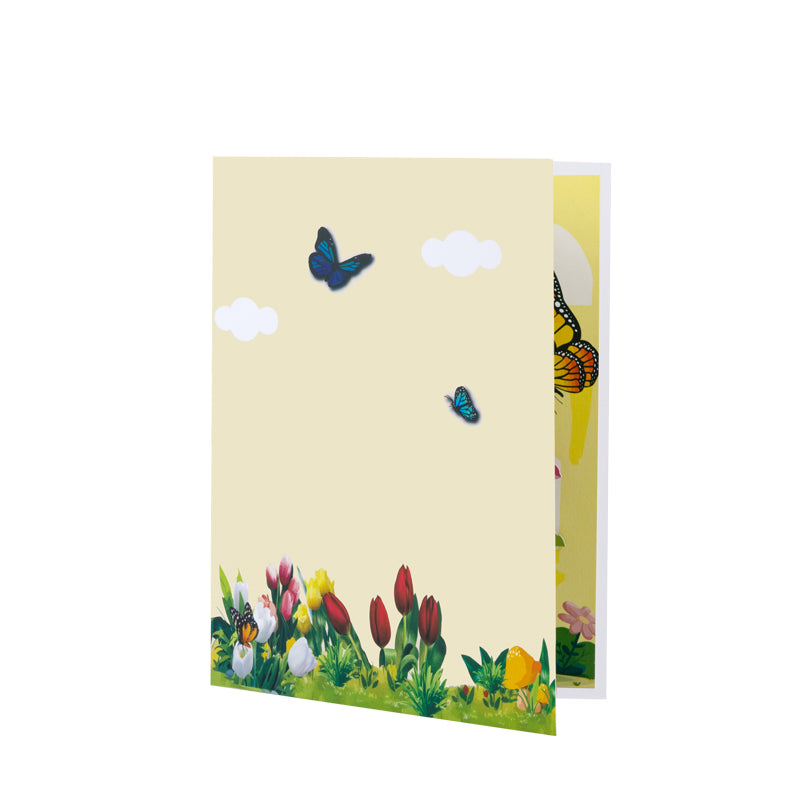 Garden of Joy Colorful Tulips 3D Pop Up Greeting Card