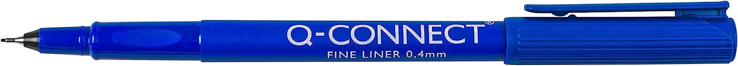 Pack of 10 0.4mm Fineliner Blue Pens