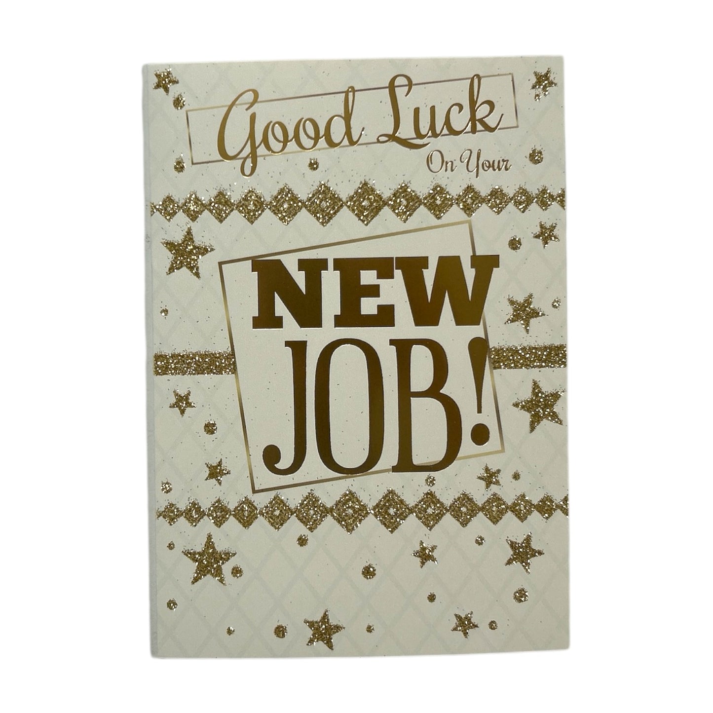 Good Luck On Your New Job Gold Stars Design Card