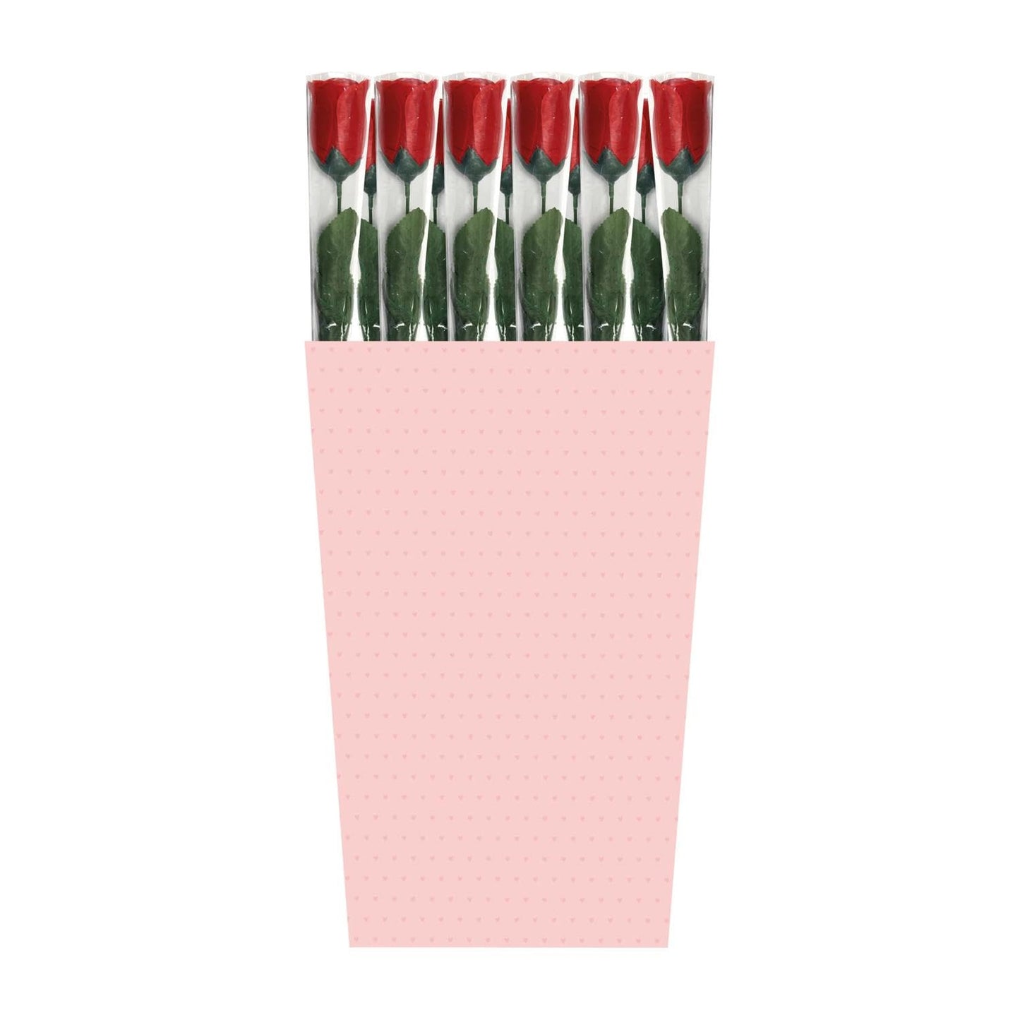 Pack of 6 Roses In Acetate Wrap 45cm - Christmas Valentine Mother's Day Wedding Gift