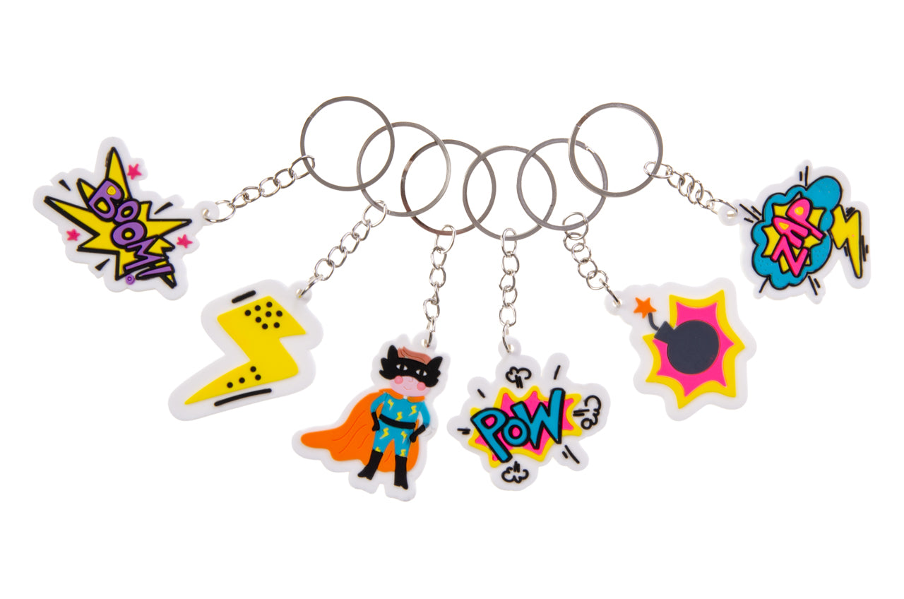 Pack of 12 Superhero Design Keychains
