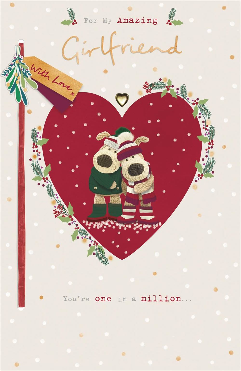 Boofle Inside Heart Girlfriend Christmas Card