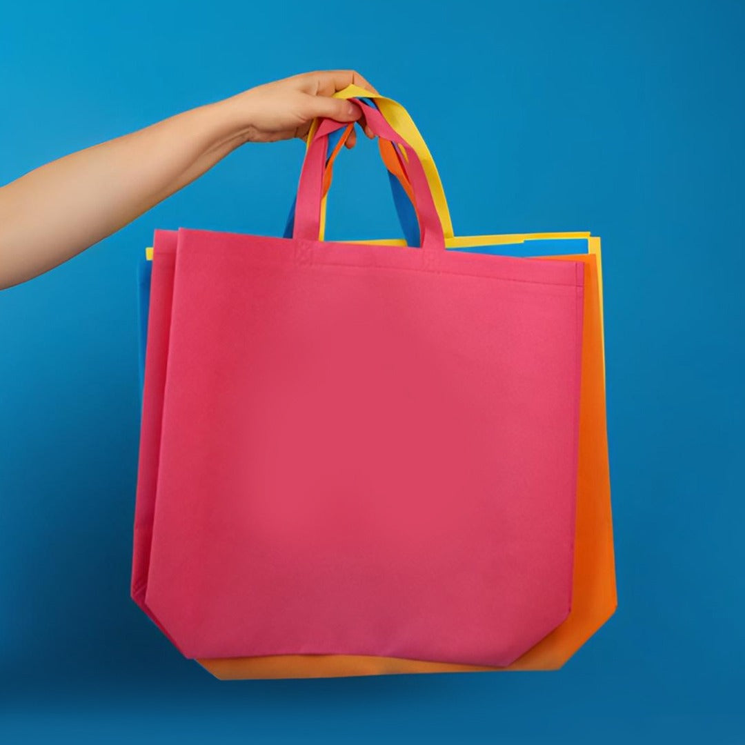 Pack of 25 Pink Coloured 45x35x12cm Non-Woven Bags with Handle