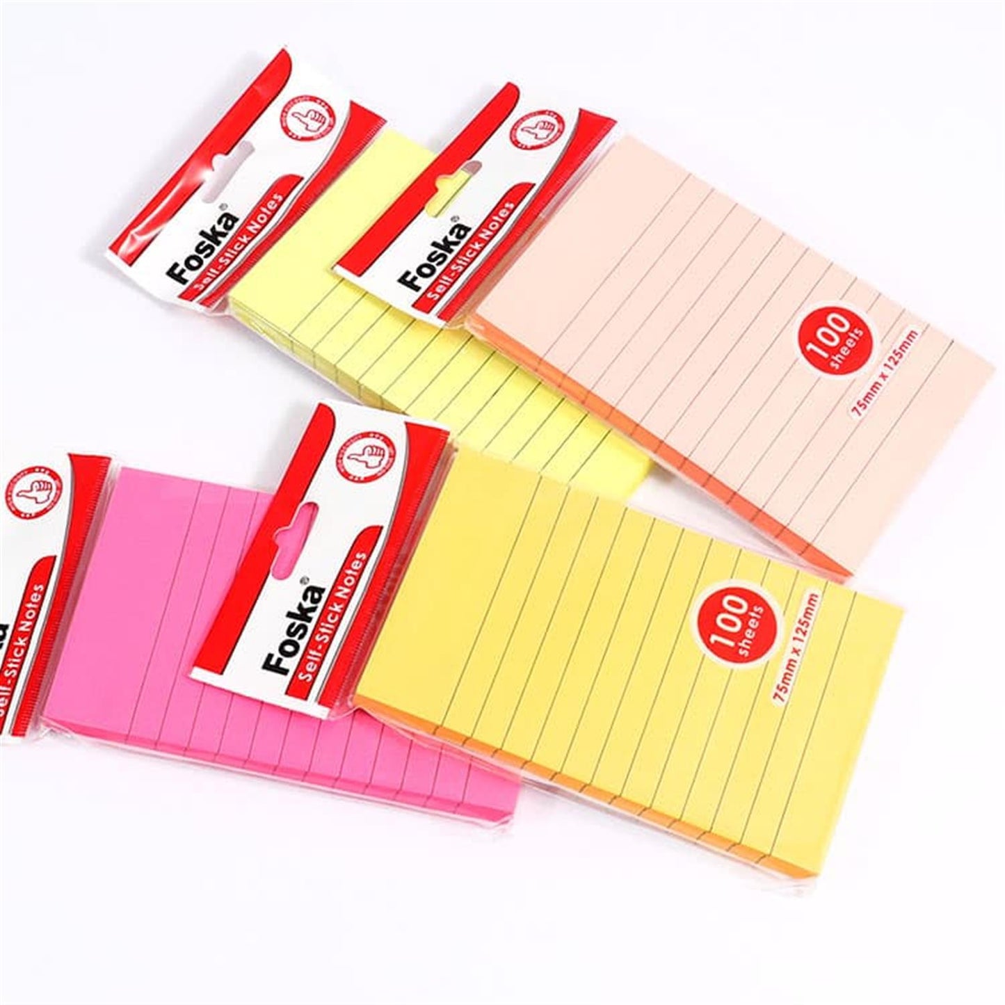 Pack of 100 Sheets 80gsm Thick Paper Ruled Line Colorful Writing Pad 100 x150mm
