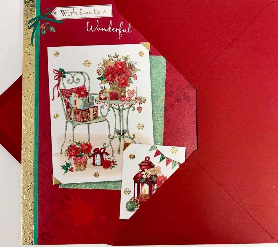 Nice Verse Colourful Glitter New Flower & Gift Christmas Card - DAUGHTER