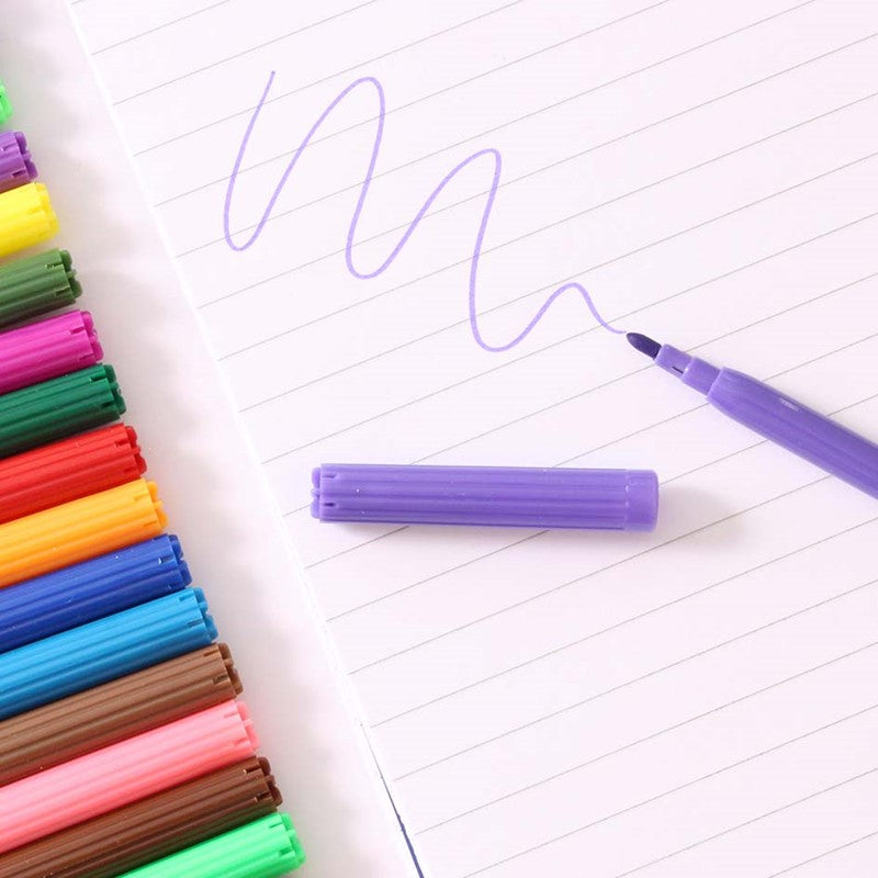 24 fine tip Fibre Colouring Pens