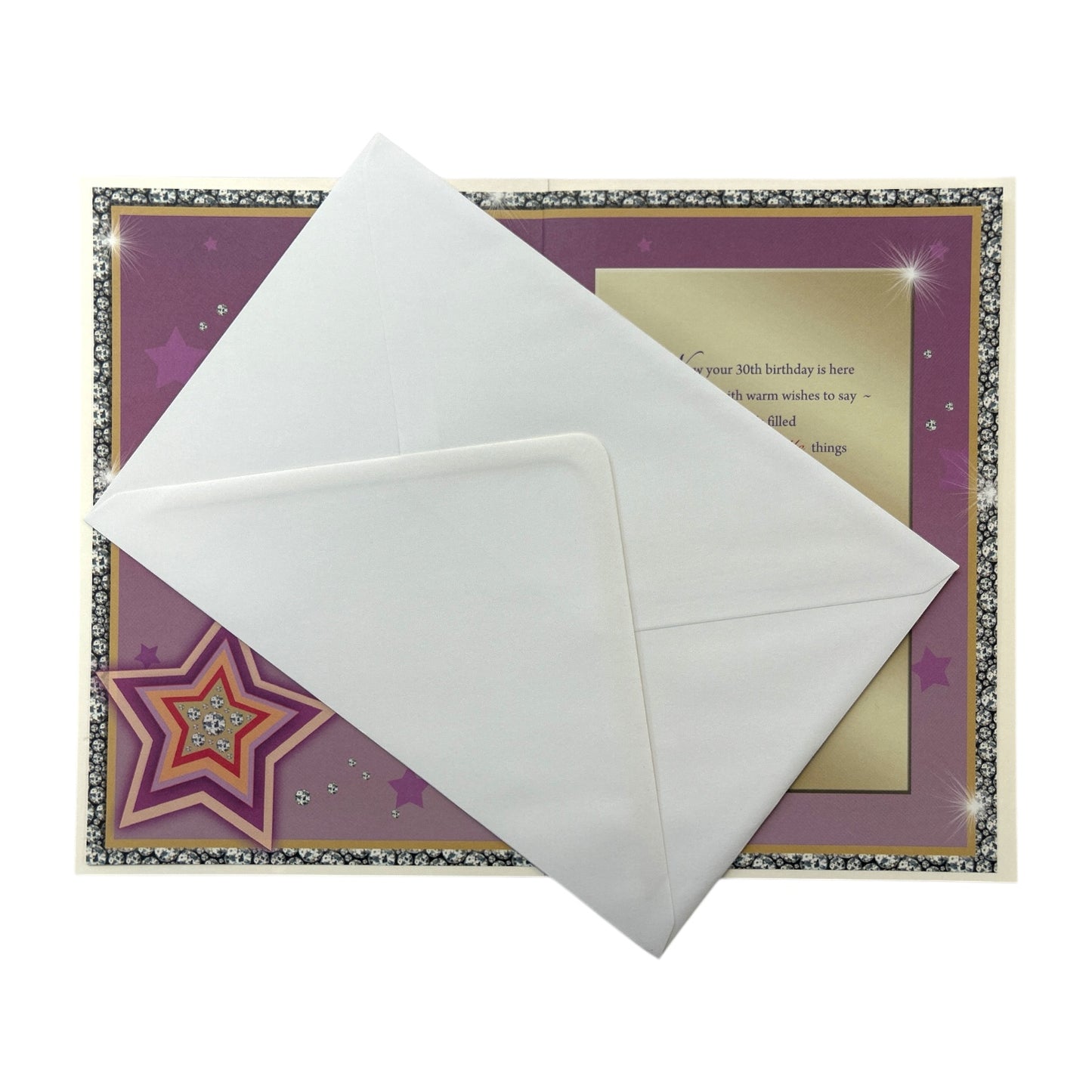 Age 30 Unisex Sparkling Rhinestones Birthday Card