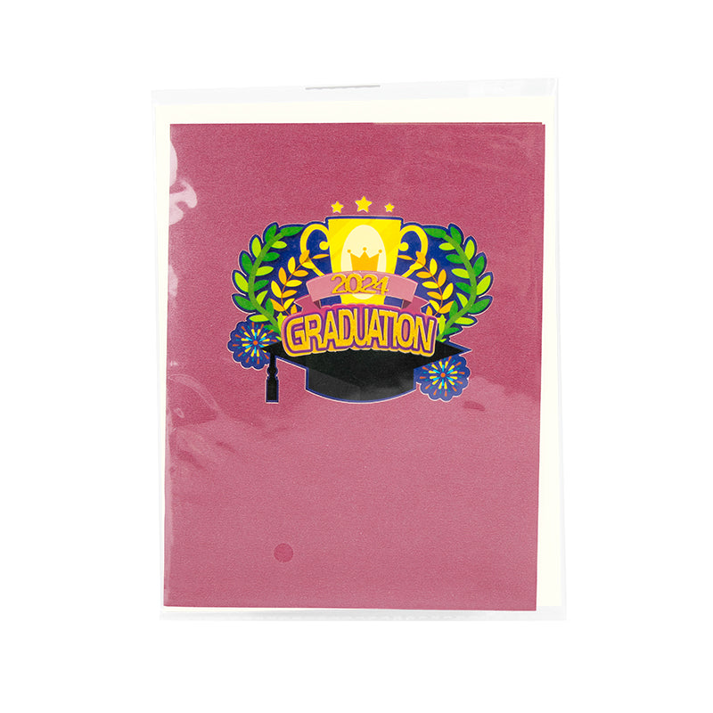 Hats Off 3D 2024 Pop Up Graduation Card