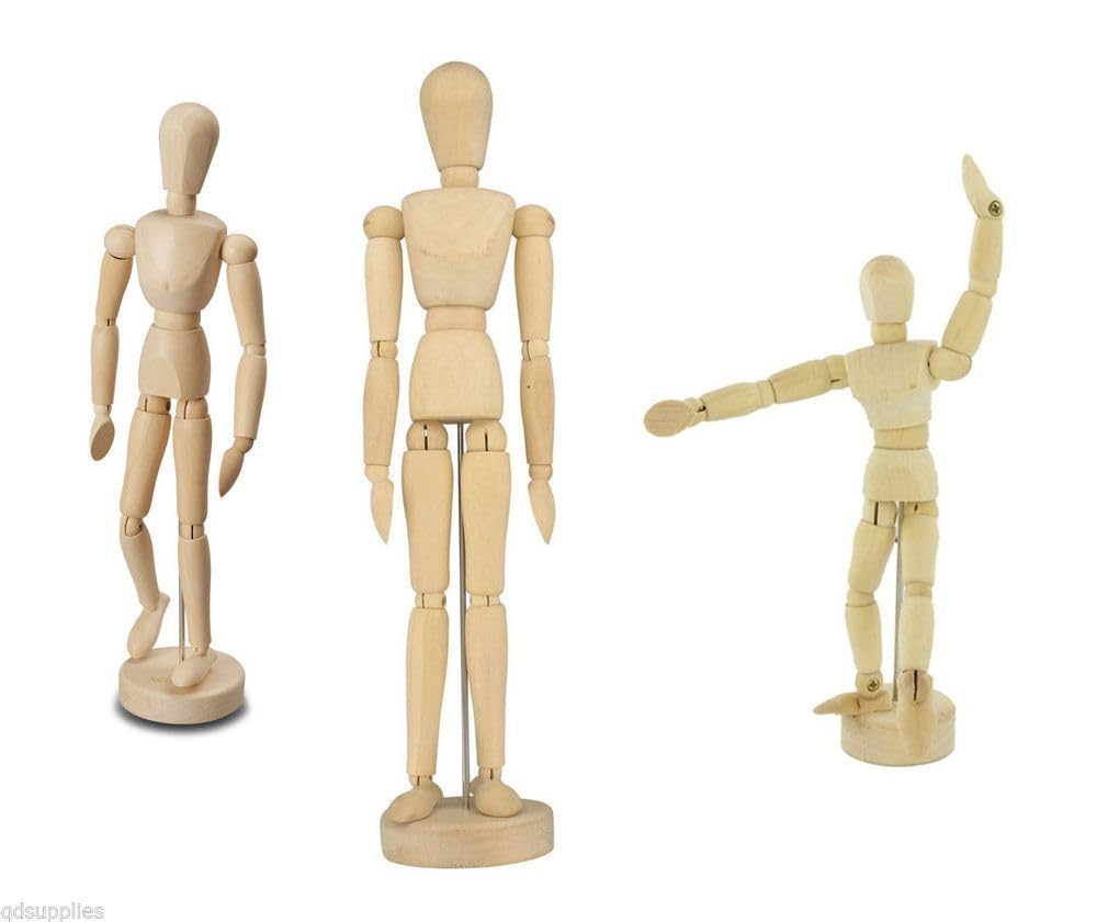 5.5" Artists Wooden Manikin - Moveable Adjustable Limbs Human Mannequin
