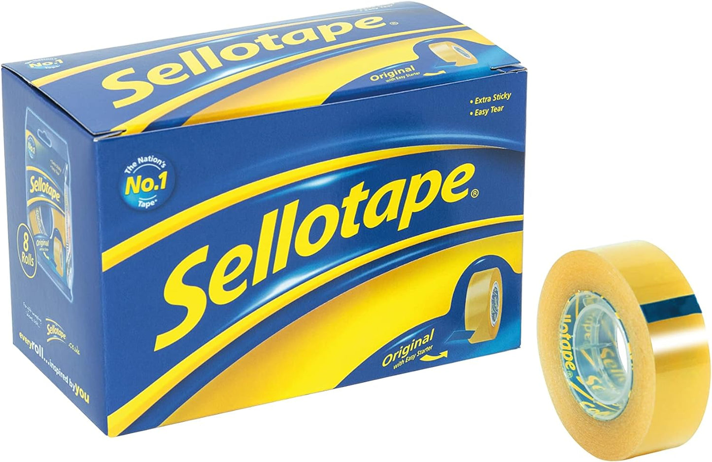 Pack of 8 Sellotape Original Golden Tapes 18mmx33m