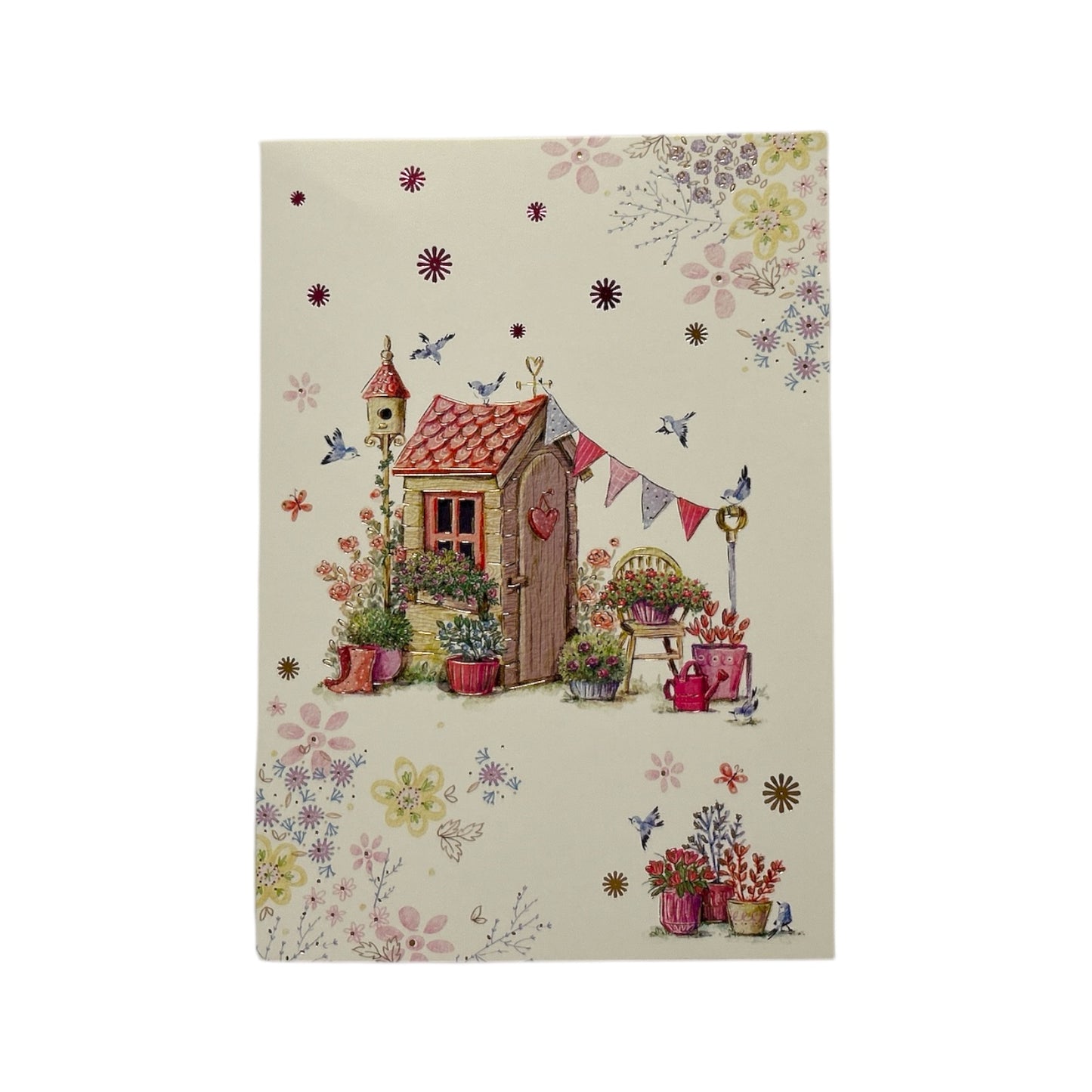 Open Blank Charming Garden Design Greeting Card