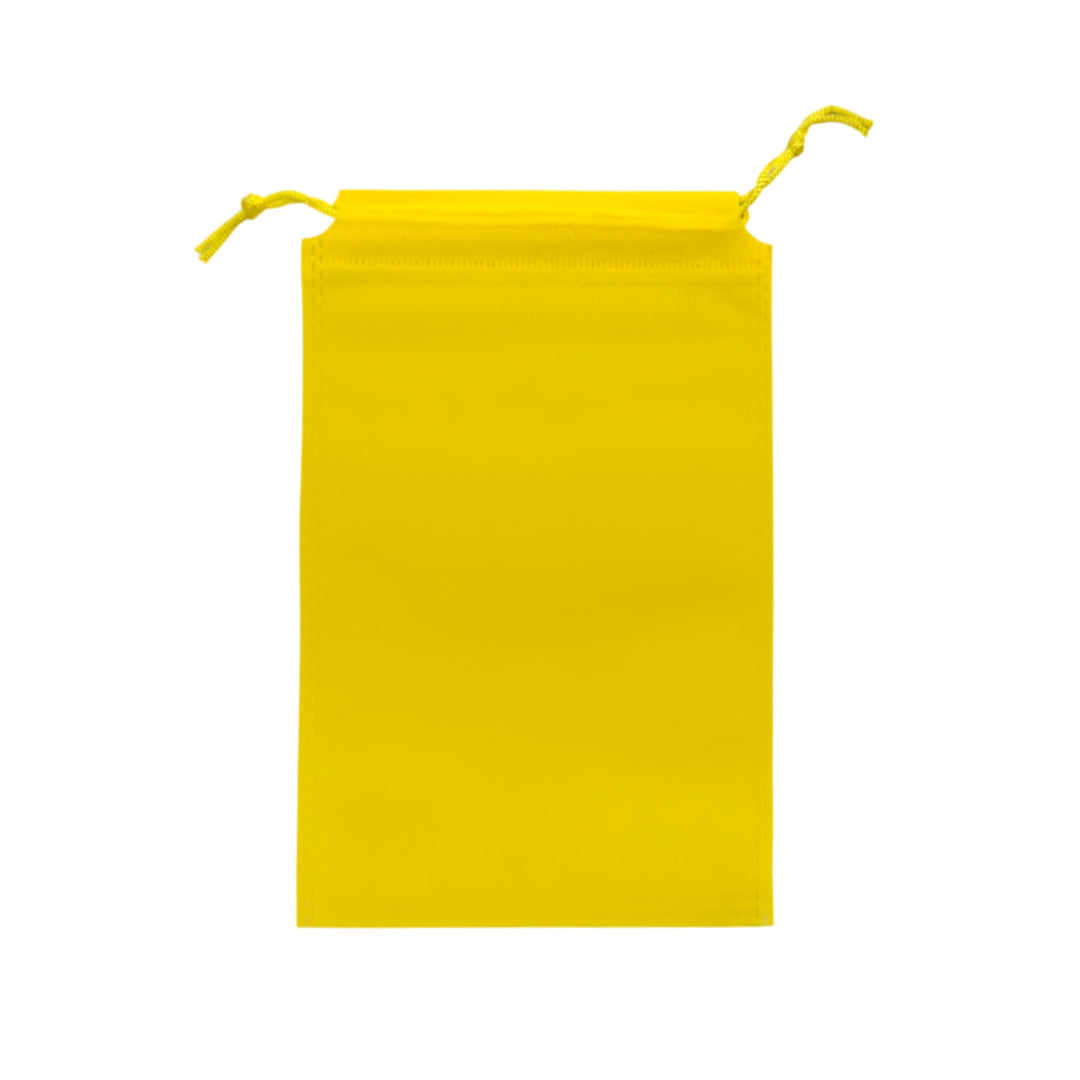 Pack of 100 Yellow Coloured 20x15cm Non-Woven Drawstring Bags