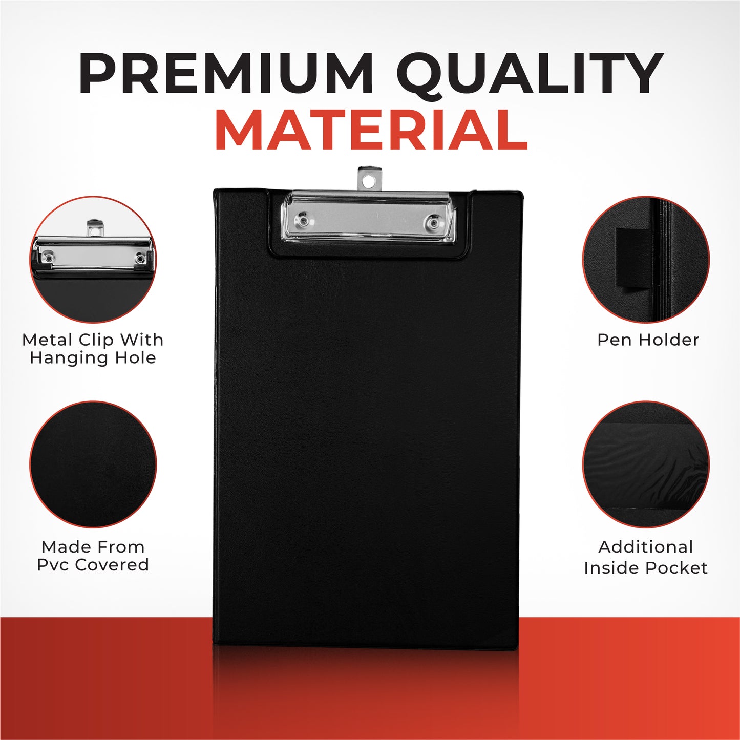 Black A5 Foldover Clipboard