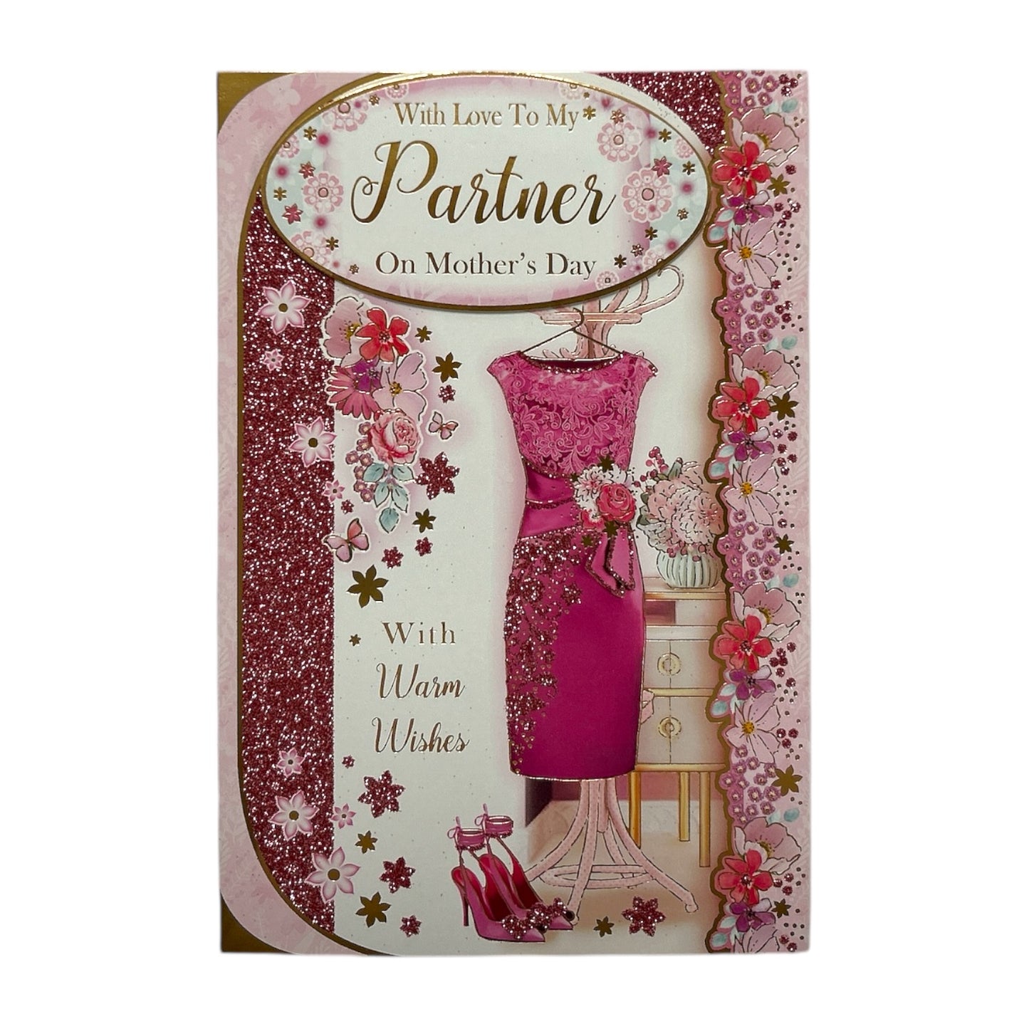 To My Partner Beautiful Pink Dress Design Mother's Day Card