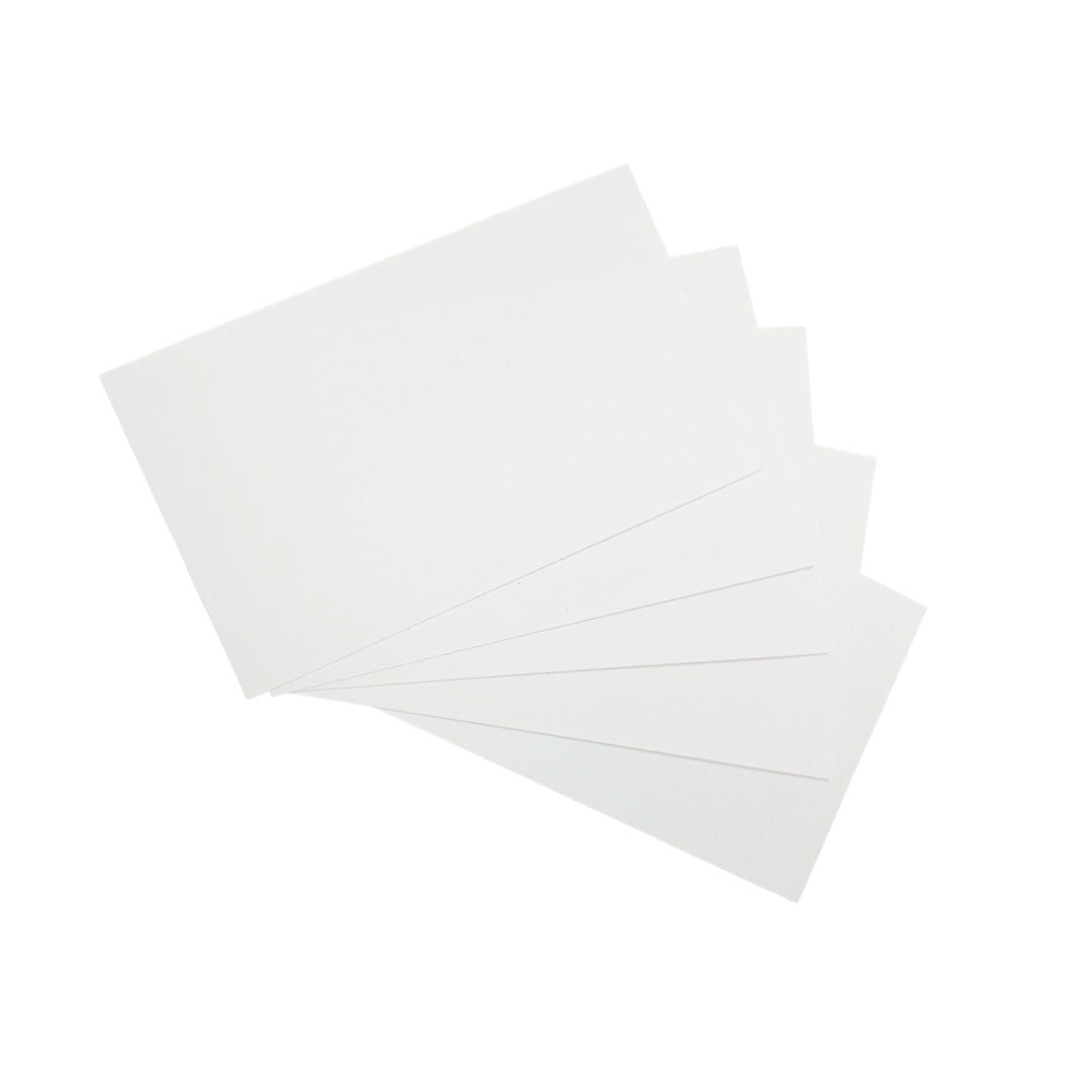 Pack of 100 White Plain 5x3" Record Cards – Blank Study Index Cards for Notes, Revision