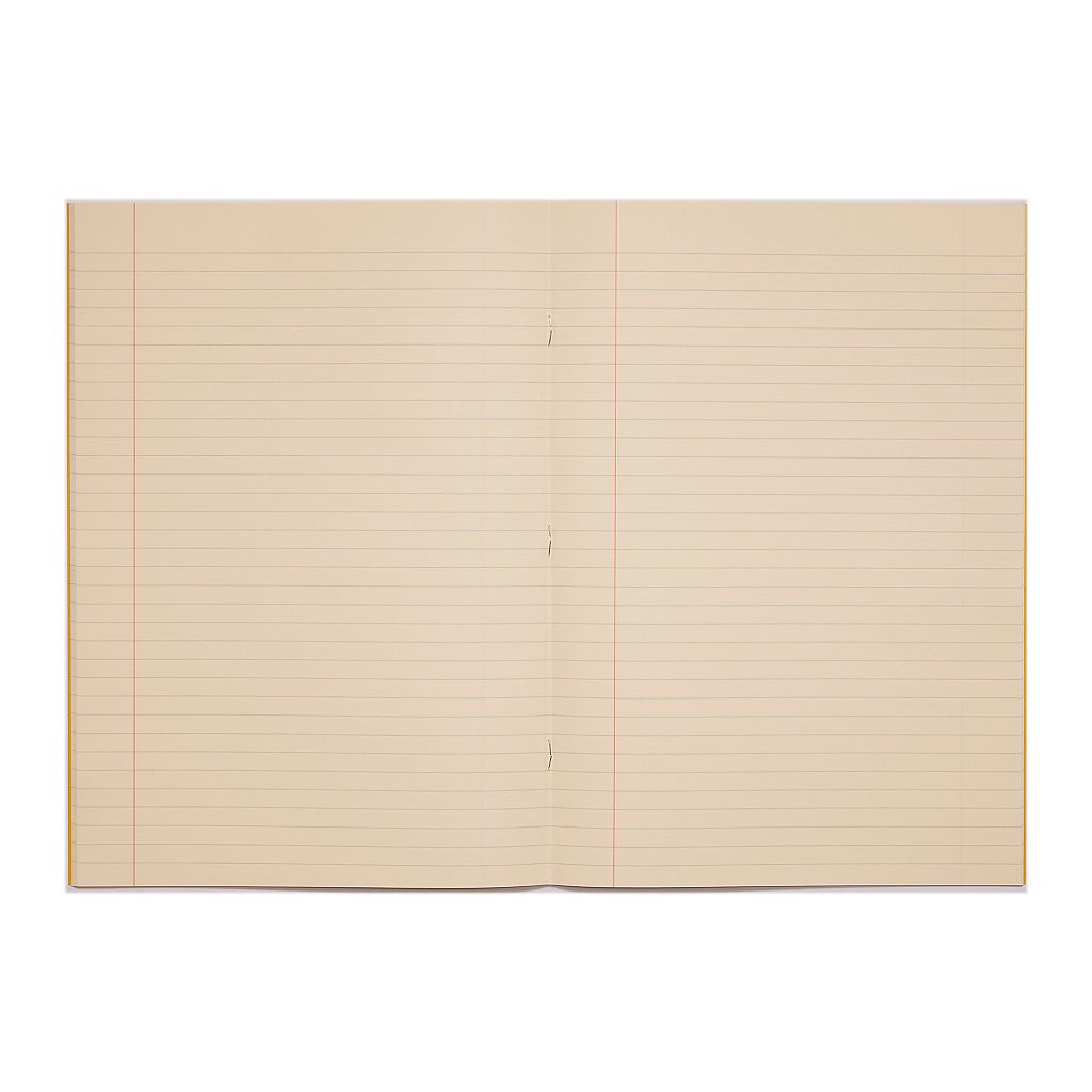 Rhino A4 48 Page Yellow with Cream Tinted Paper 8mm Lined with Margin Exercise Book