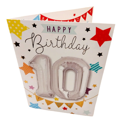 Happy Birthday 10 Balloon Boutique Greeting Card