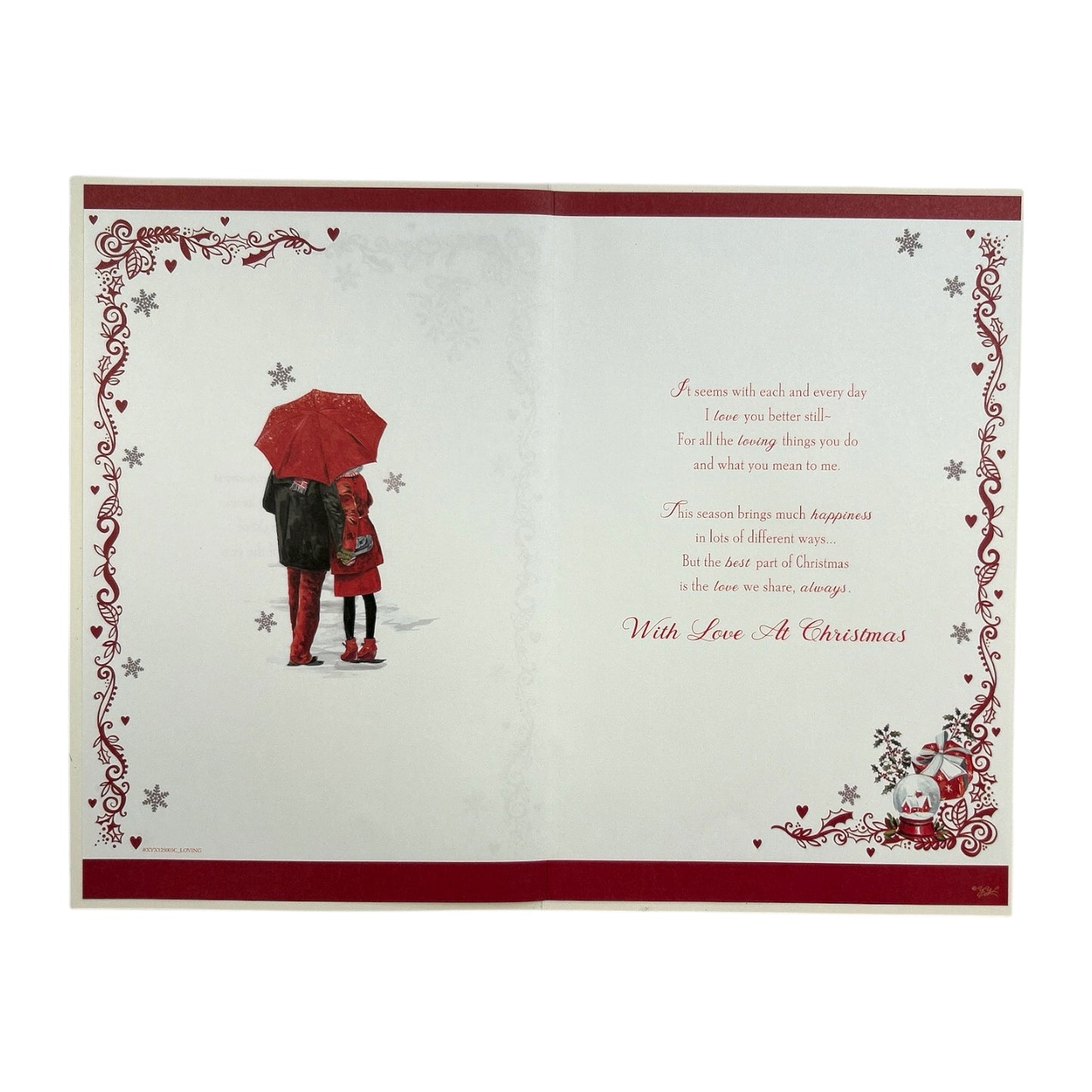 Festive Red & Gold Design Romantic Partner Christmas Card