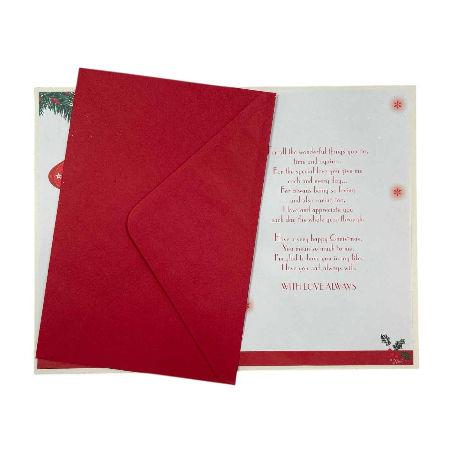 With Love to My Partner Baubles and Star Design Christmas Card