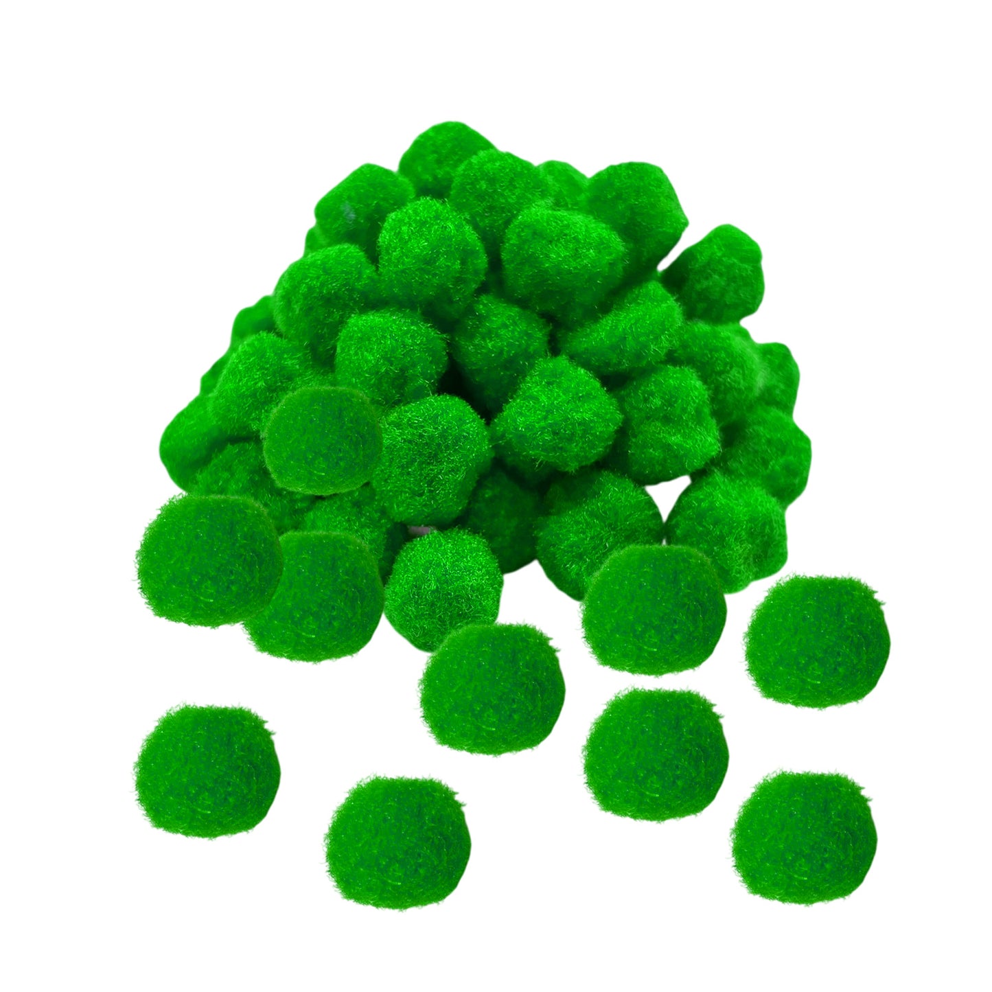 Pack of 50 Light Green Pom Poms 1.5cm – Soft Fluffy Craft Balls