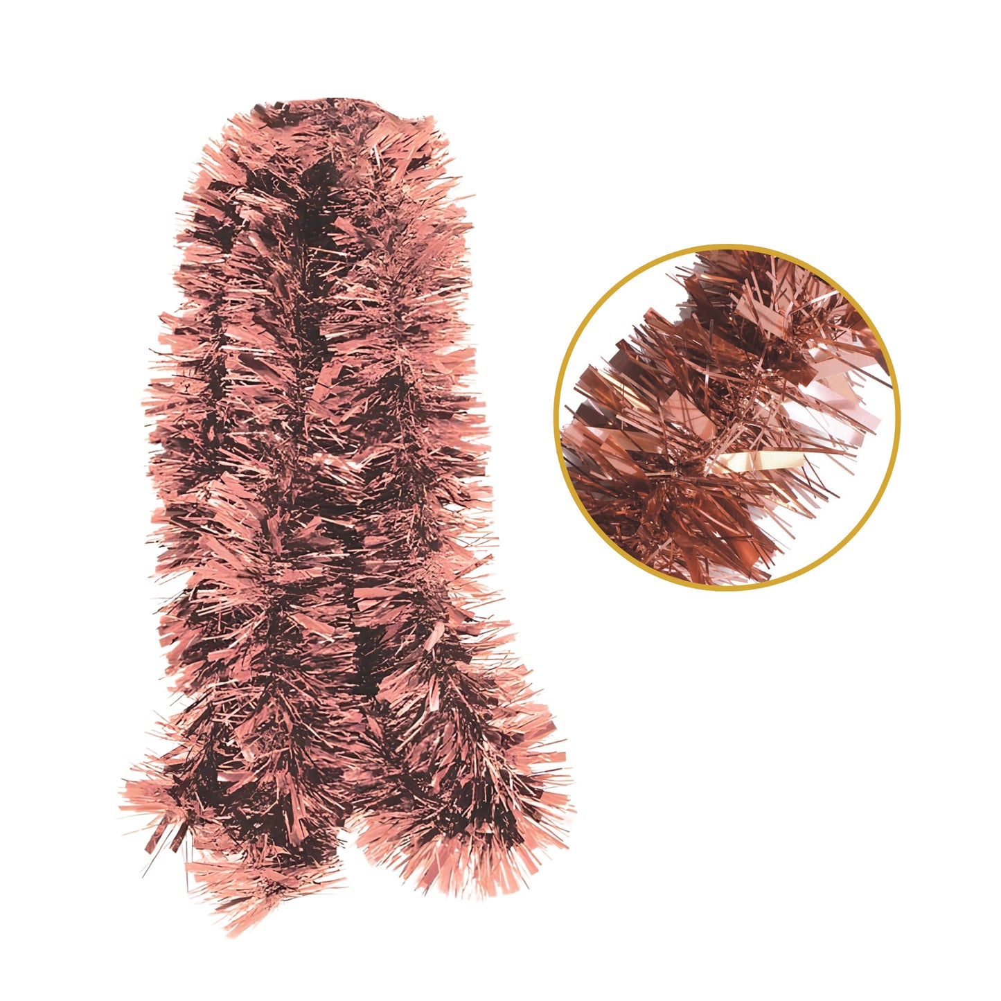 Pack of 12 2m Christmas Chunky Tinsel - Copper