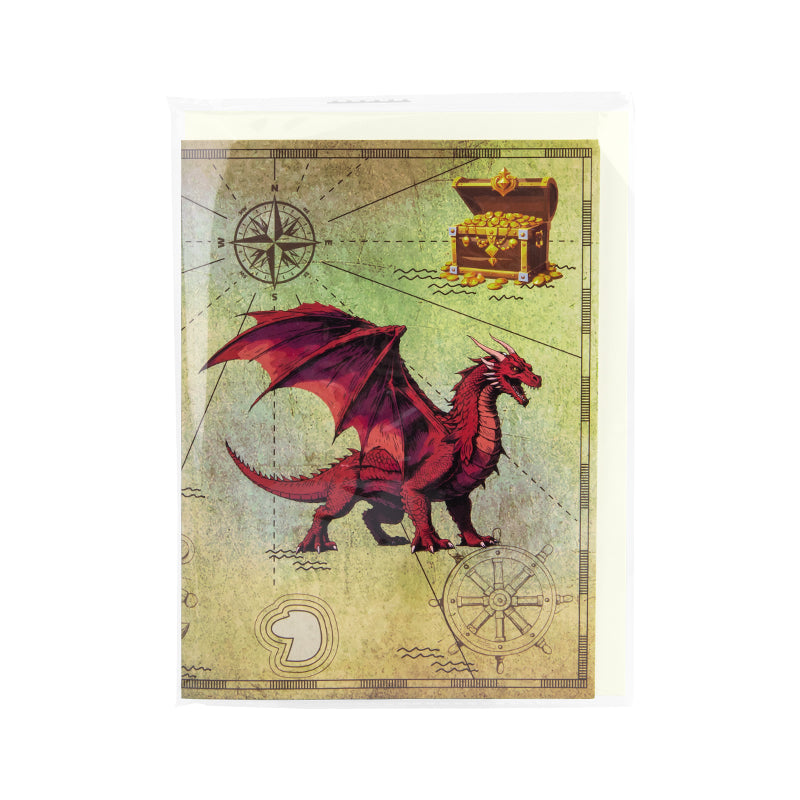 Fiery Red Dragon Fantasy 3D Pop Up Greeting Card
