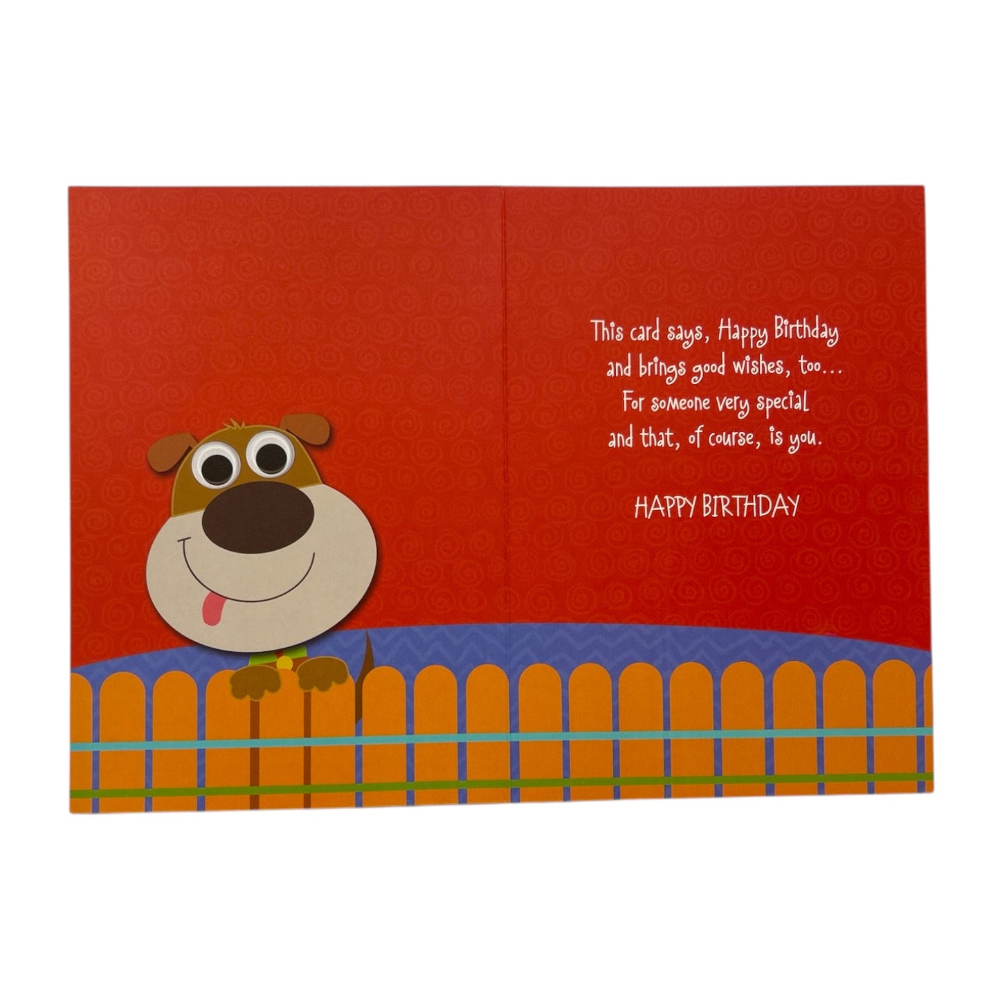 Open Male Juvenile Cute Dog Design Birthday Card
