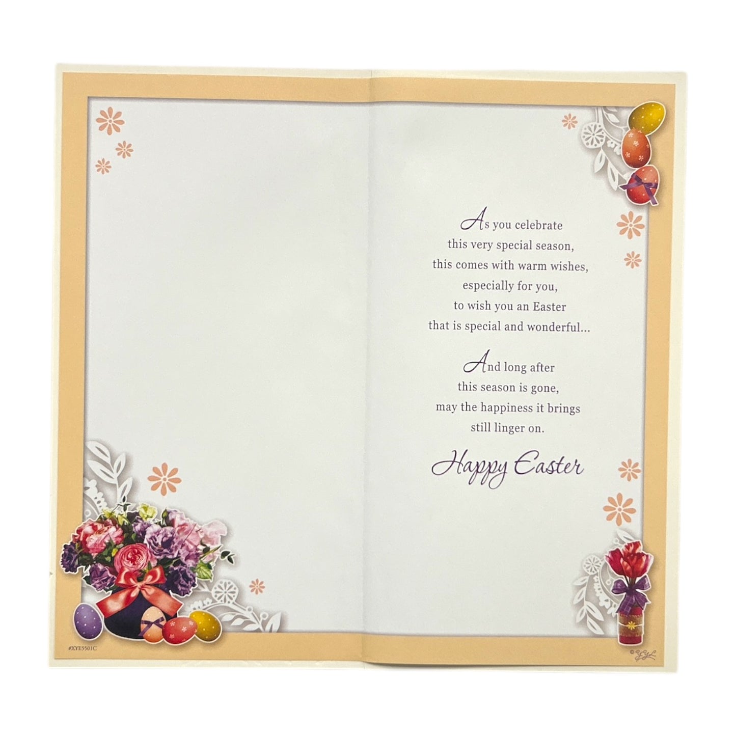 To Both Of You Flower Pot and Colourful Eggs Design Easter Card