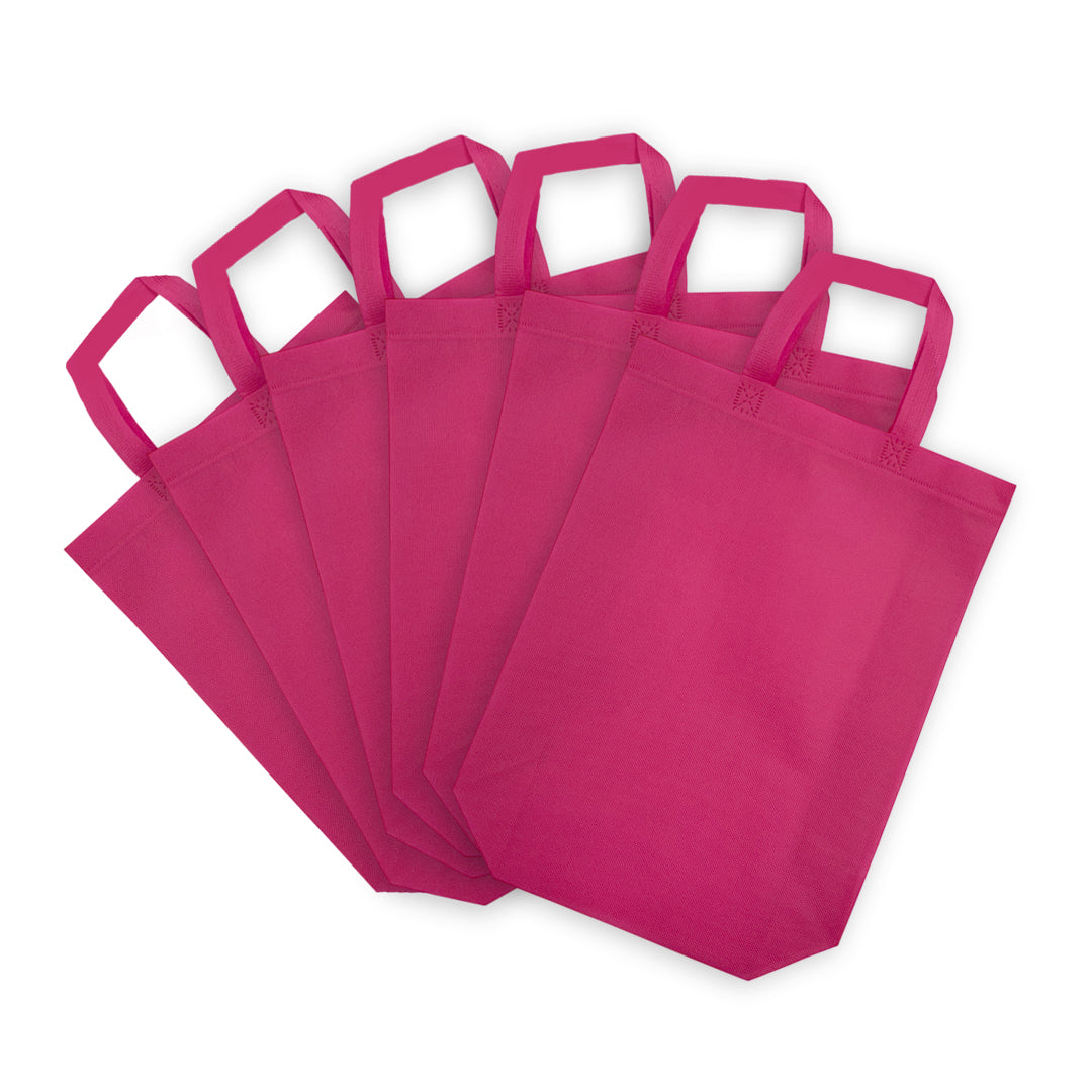 Pack of 25 Pink Coloured 35x41x12cm Non-Woven Bags with Handle