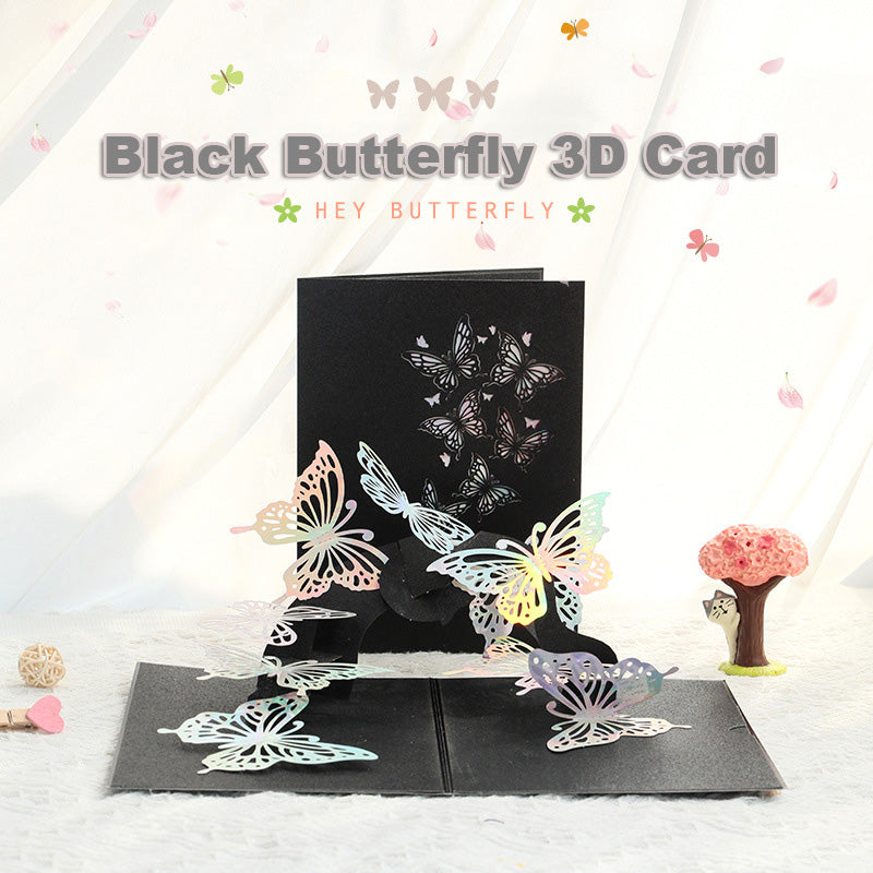 Black Butterfly 3D Pop Up Greeting Card