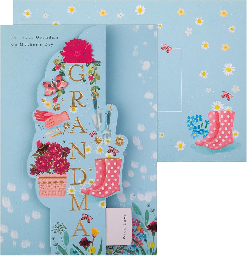 Floral Design Heartfelt Verse With Keepsake Bookmark Grandma Mother's Day Card