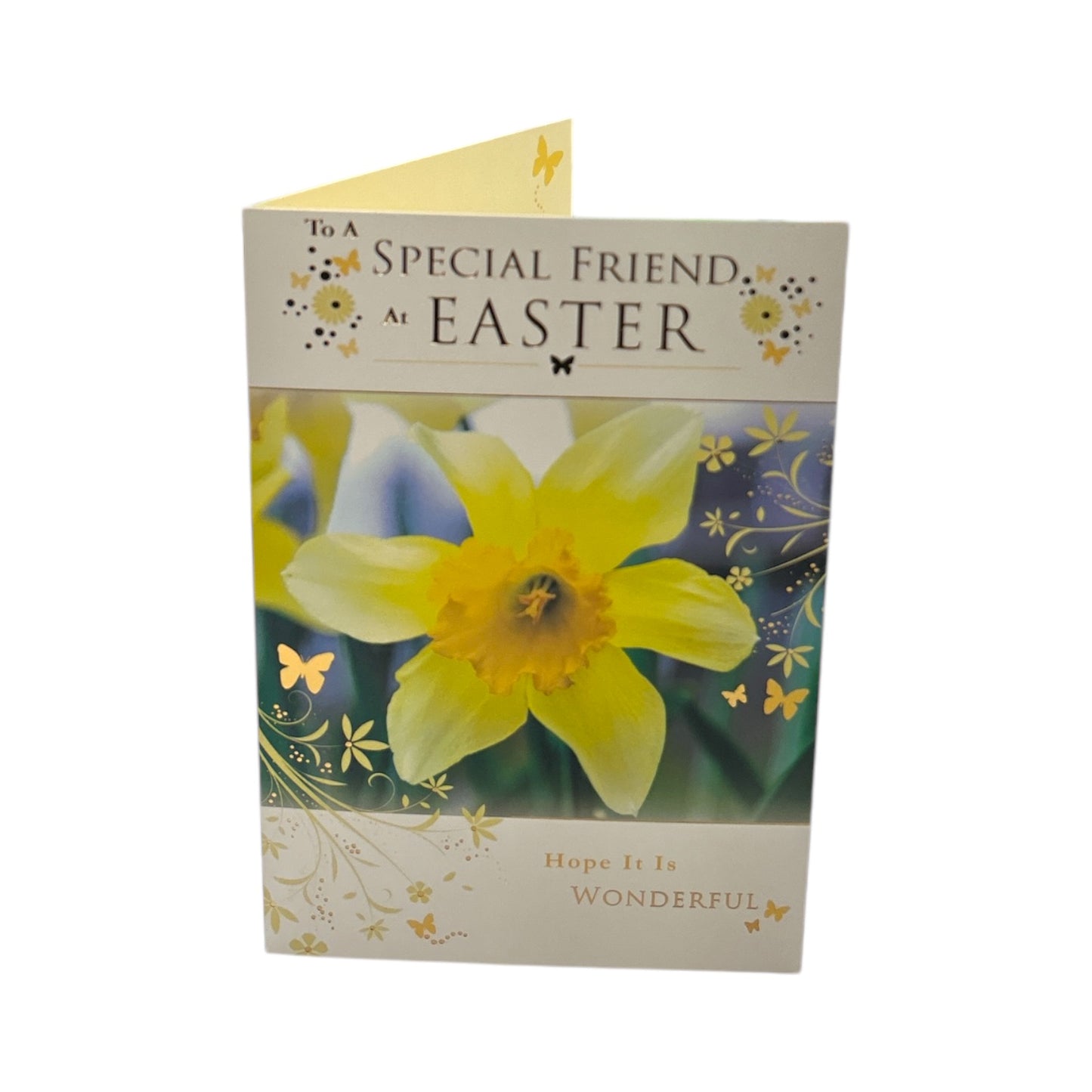 Special Friend Photographic Daffodils Design Easter Card