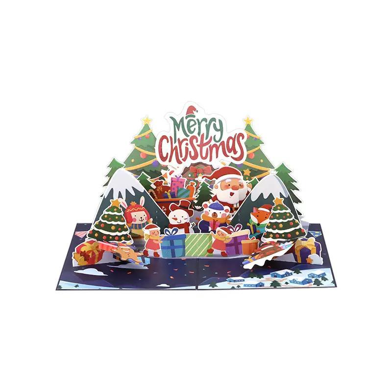 Festive Fun Snowmen & Santa Scene 3D Pop Up Christmas Card