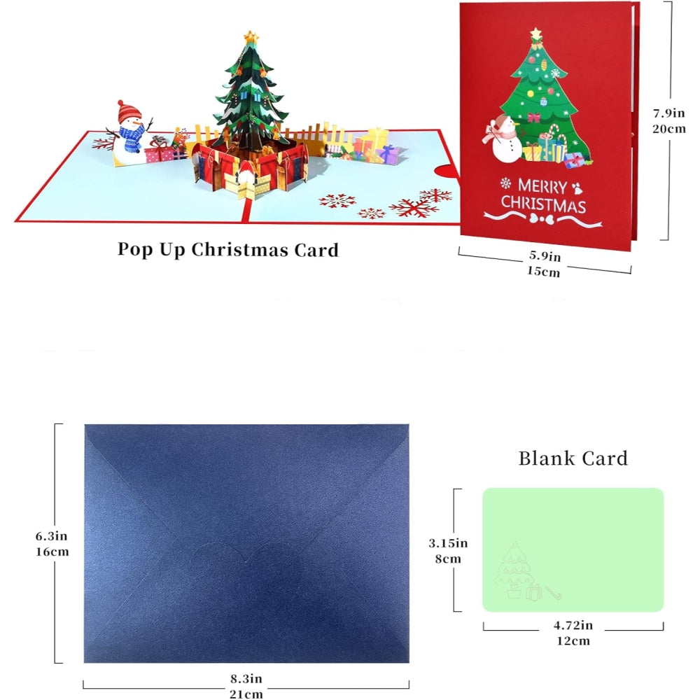 Merry Magic with Colorful Xmas Tree 3D Pop Up Christmas Card