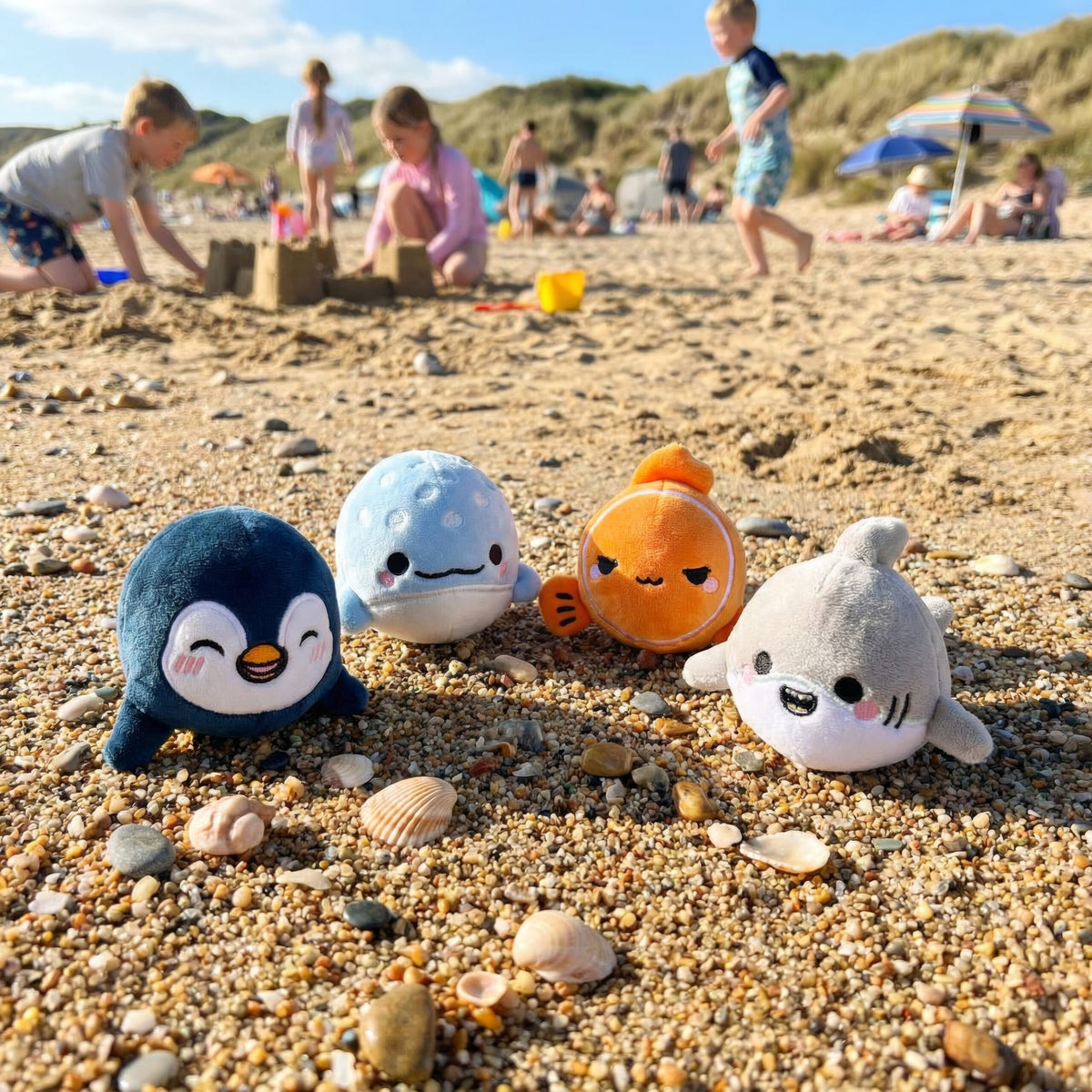 Pack of 4 Plush Sealife Bouncers - Party Favours Stocking Fillers