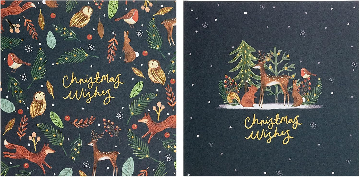 Box of 10 Winter Woodland Animals NSPCC Charity Christmas Cards with Envelopes