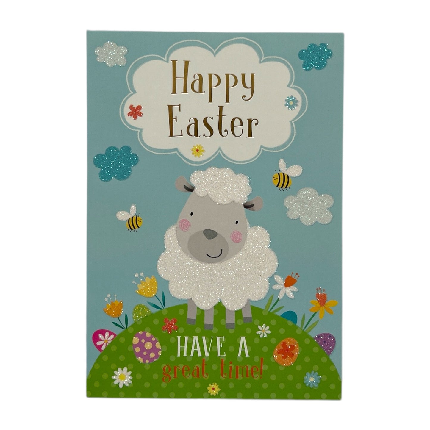 Cute Lamb with Bees Design Open Easter Card