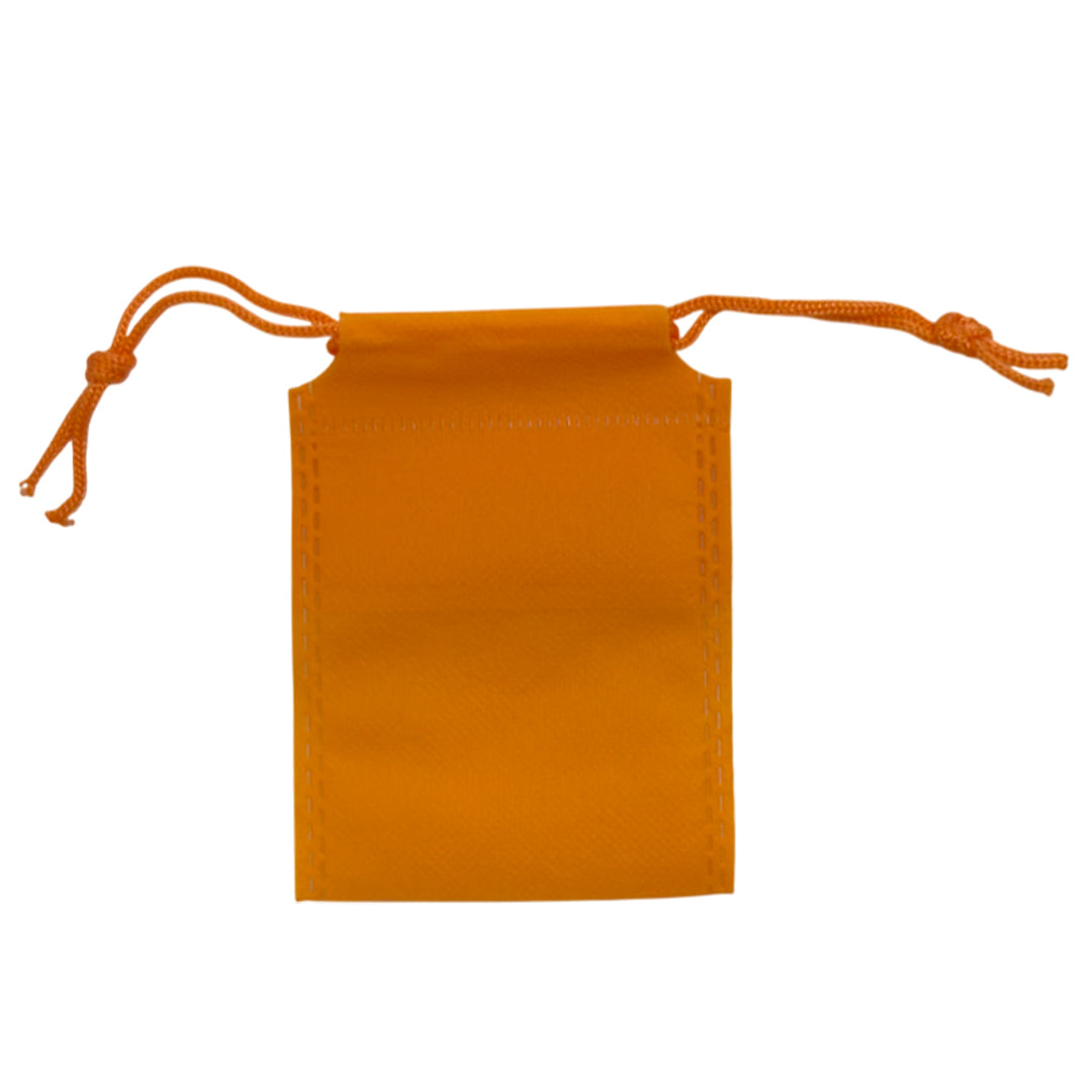Pack of 25 Orange Coloured 12x9cm Non-Woven Drawstring Bags